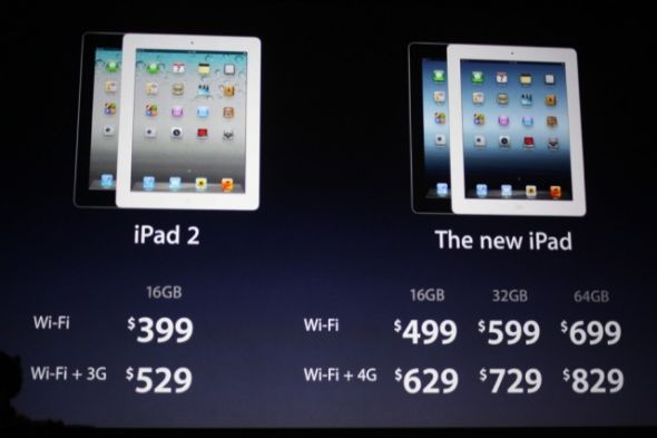 苹果新iPad与iPad2对比