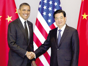 国家主席胡锦涛26日在首尔会见了美国总统奥巴马。